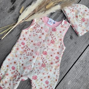 Tuinbroekje Roze Bloemen